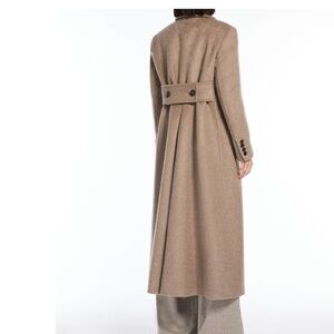 MaxMara Double Breasted Cashmere Wool Coat Beige